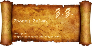 Zboray Zalán névjegykártya